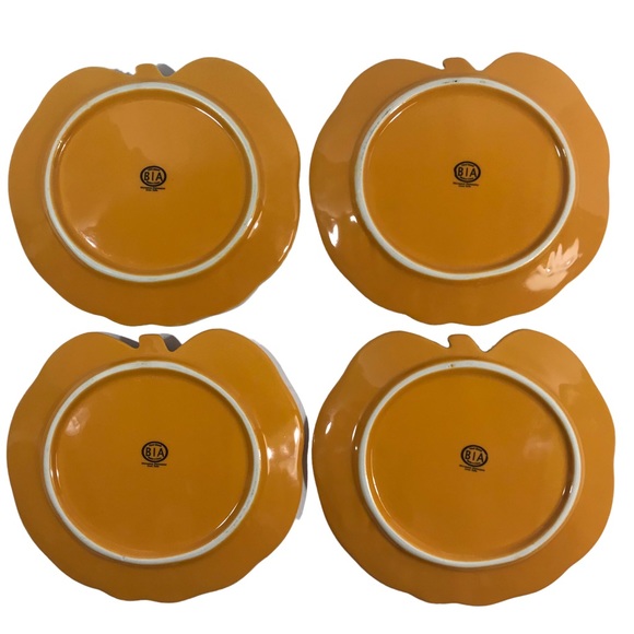 BIA International Cordon Bleu Set Of 4 Pumpkin Appetizer Canapé Snack Plates - Picture 7 of 9